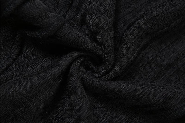 Long sleeve one off shoulder see through ruffled top - Halibuy