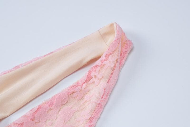 Halter v neck backless lace self tie hollow out cut out mini dress