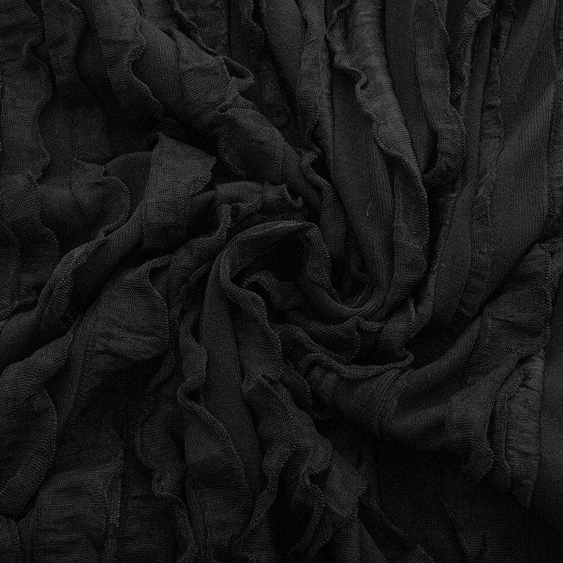 One shoulder long sleeve irregular ruffle textured maxi skirt set