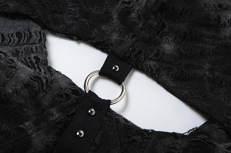 Long sleeve hoodie off shoulder buckle crop top  | Festival Outfits Women