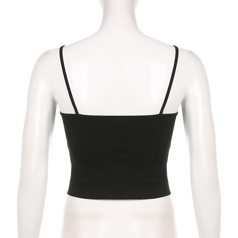 Abstract contrast backless square neck cami top