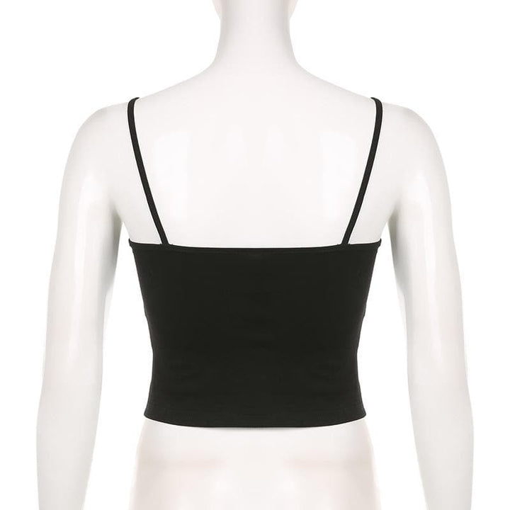 Abstract contrast backless square neck cami top