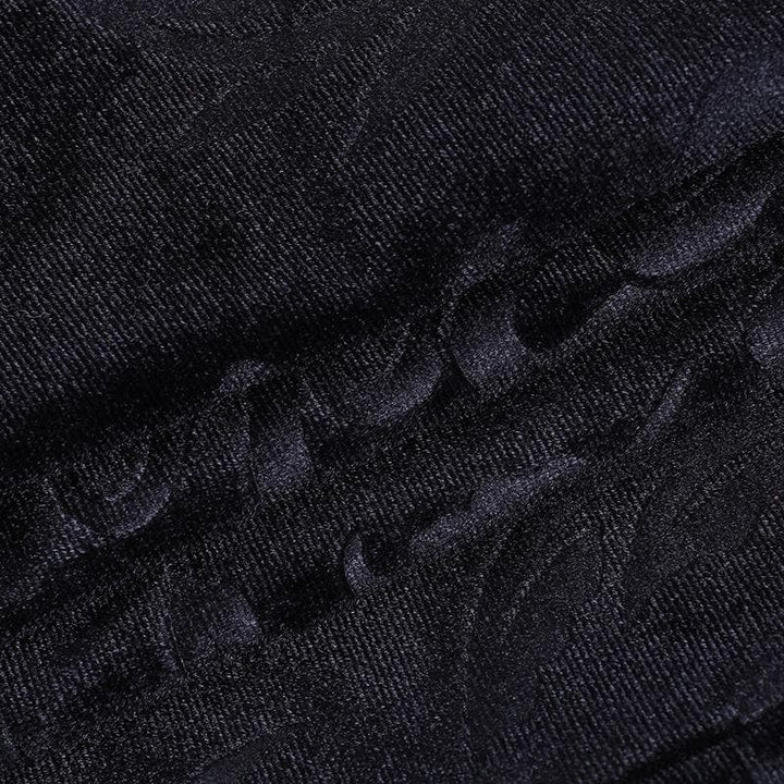 Velvet pattern eyelash lace v neck cami top