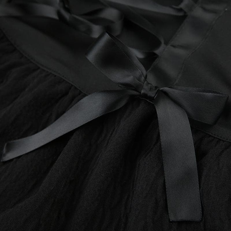 Lace up ruched lace hem solid bowknot low rise mini skirt  | Festival Outfits Women