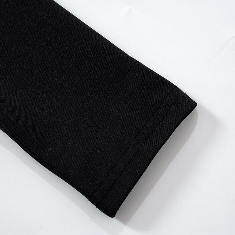 Hollow out solid long sleeve backless cut out top-final-sale