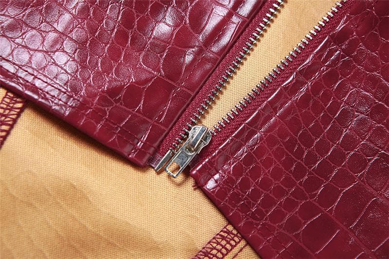 PU leather buckle backless zip-up crop tube top  | Festival Outfits Women