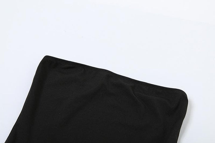 Ruched backless contrast sleeveless tube mini dress  | Festival Outfits Women