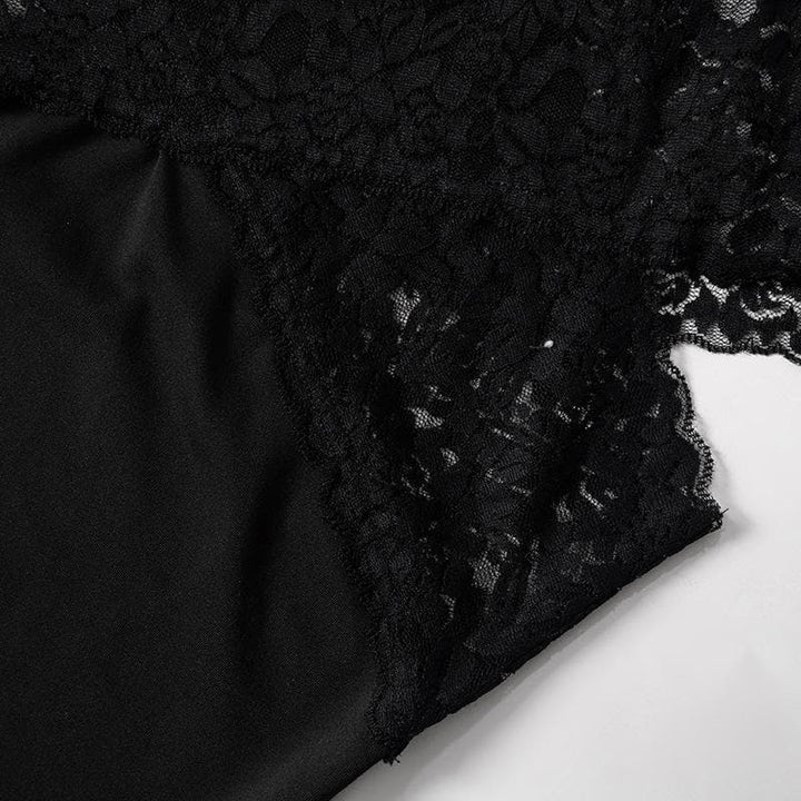 Halter off shoulder lace see through patchwork mini dress  | Festival Outfits Women