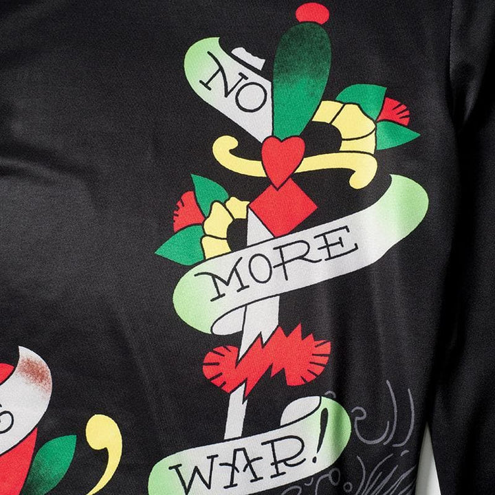 Abstract contrast long sleeve crewneck mini dress  | Festival Outfits Women