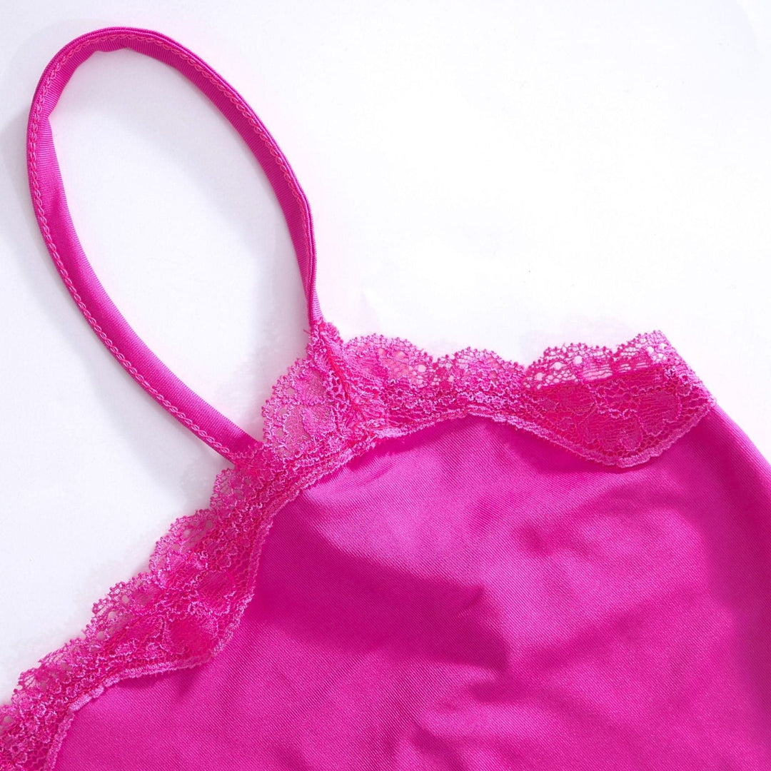 Lace hem square neck solid backless cami maxi dress- Final Sale