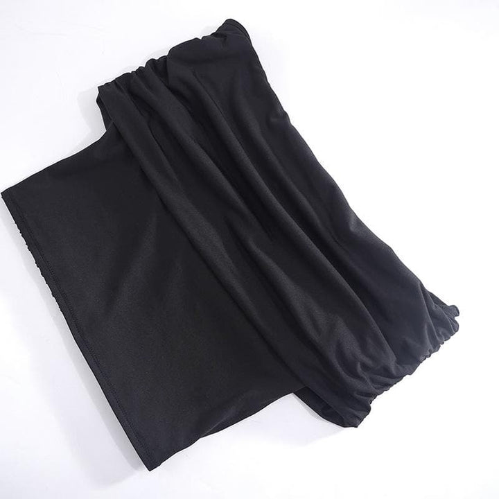 Ruched solid off shoulder hollow out backless crop cut out top