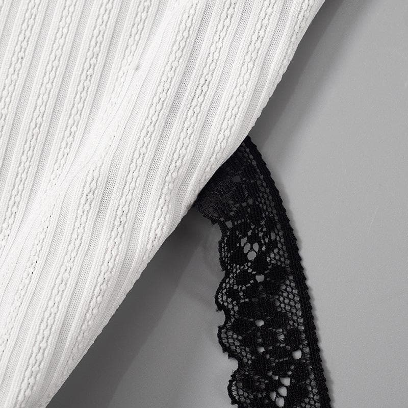 Bowknot lace hem ribbed patchwork slit backless ruffle tube top  | Festival Outfits Women