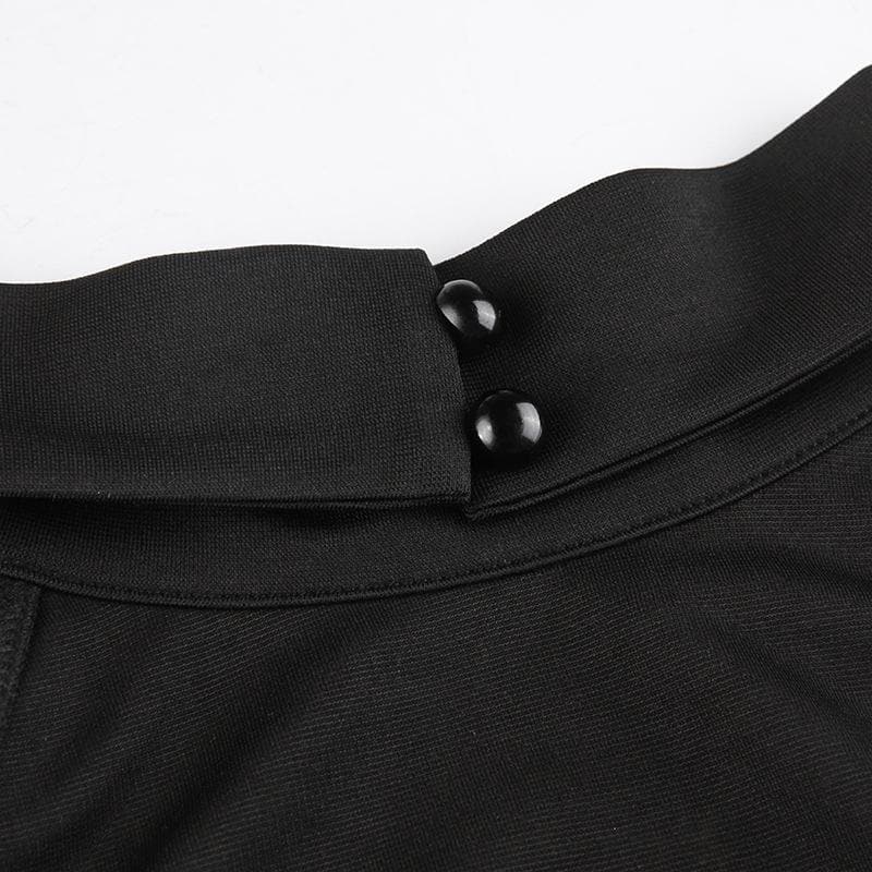 Sleeveless solid halter hollow out backless button cut out mini dress