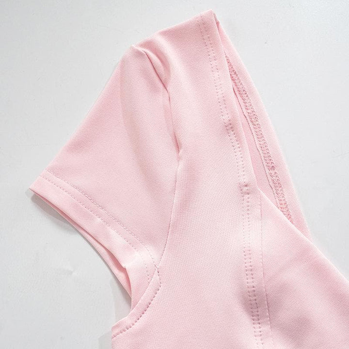 Low cut cap sleeve solid backless v neck top