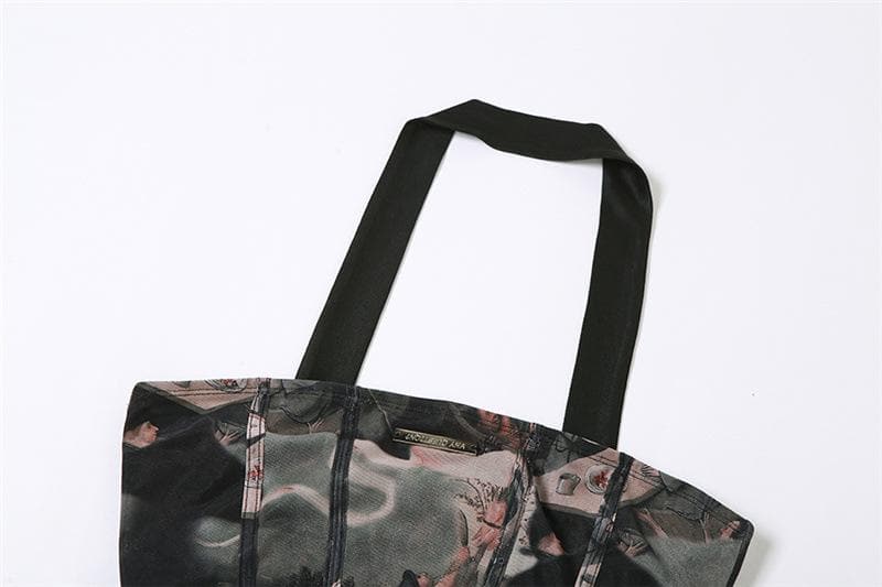 Abstract corset halter contrast print backless mini dress  | Festival Outfits Women