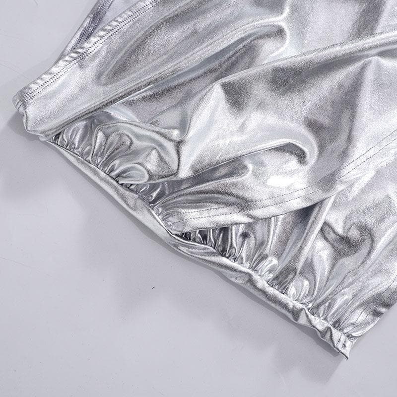 Cross front ruched metallic low rise mini skirt  | Festival Outfits Women