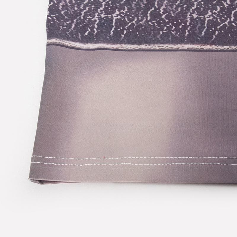 Long sleeve crewneck body print contrast mini dress