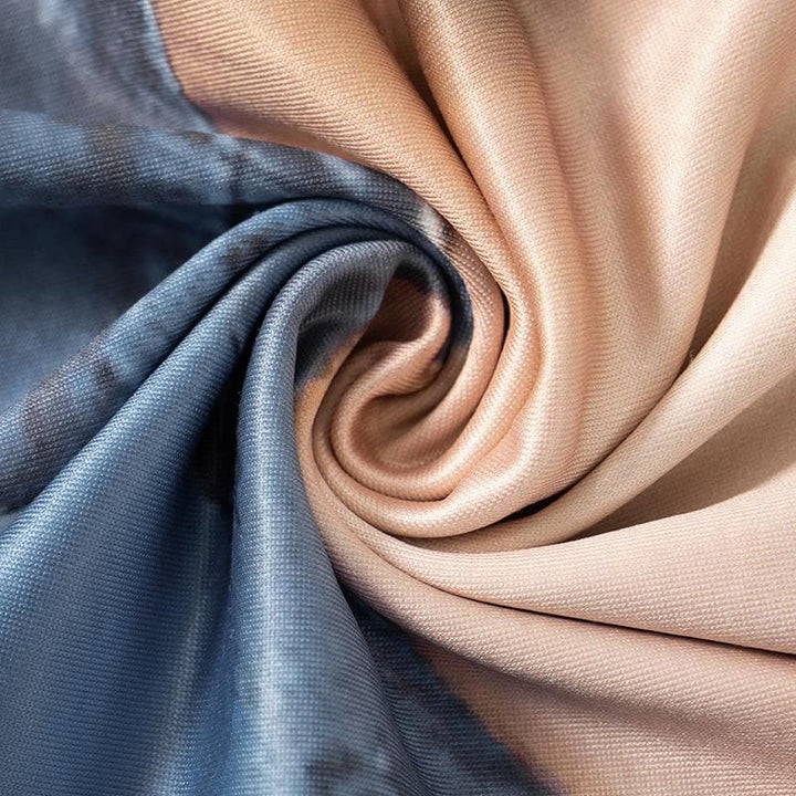 Long sleeve high neck body print zip-up contrast jumpsuit  | Festival Outfits Women