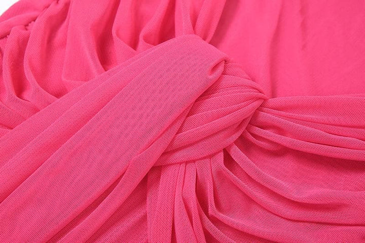 Mesh ruched hollow out see through tube cut out maxi dress  | Festival Outfits Women