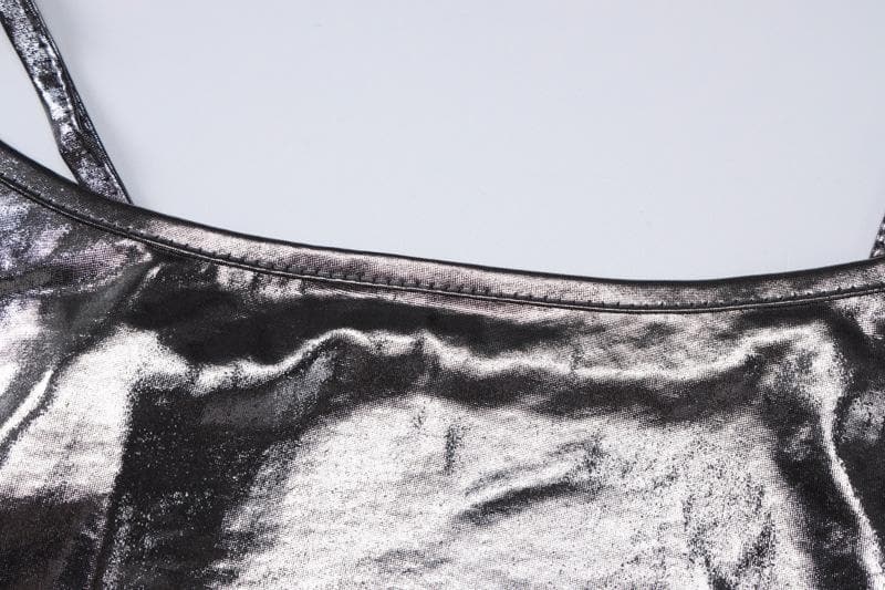 Metallic square neck backless cami maxi dress-final-sale