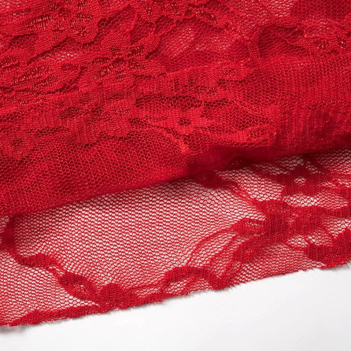 Long sleeve off shoulder lace see through mini skirt set  | Festival Outfits Women