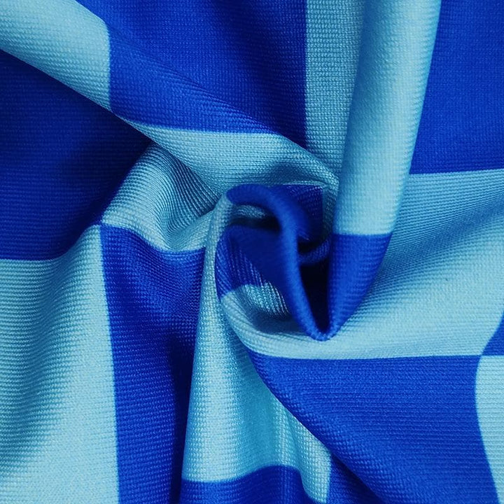 Plaid contrast button hollow out long sleeve crop cut out top