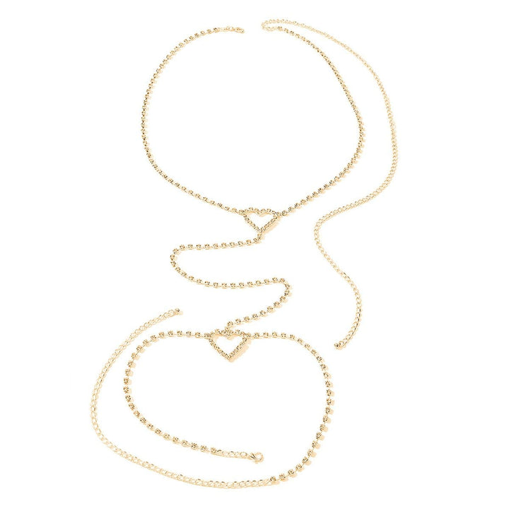 Heart rhinestone thigh chain