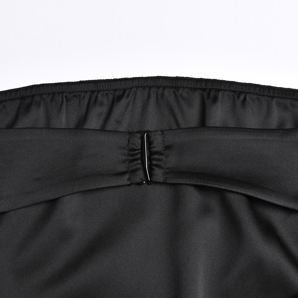 Satin hollow out backless A line solid tube cut out mini dress