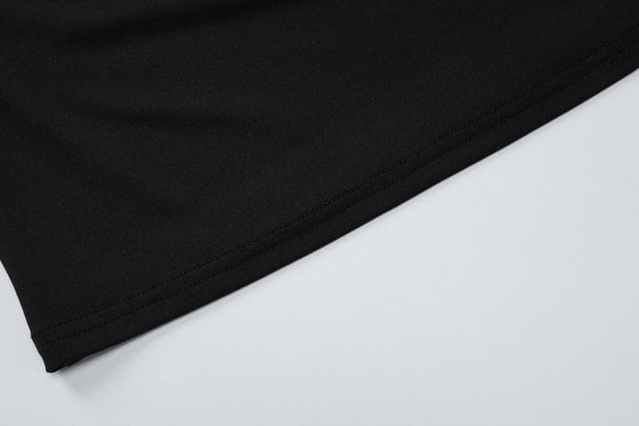 Long sleeve gloves irregular hollow out crewneck cut out maxi dress  | Festival Outfits Women