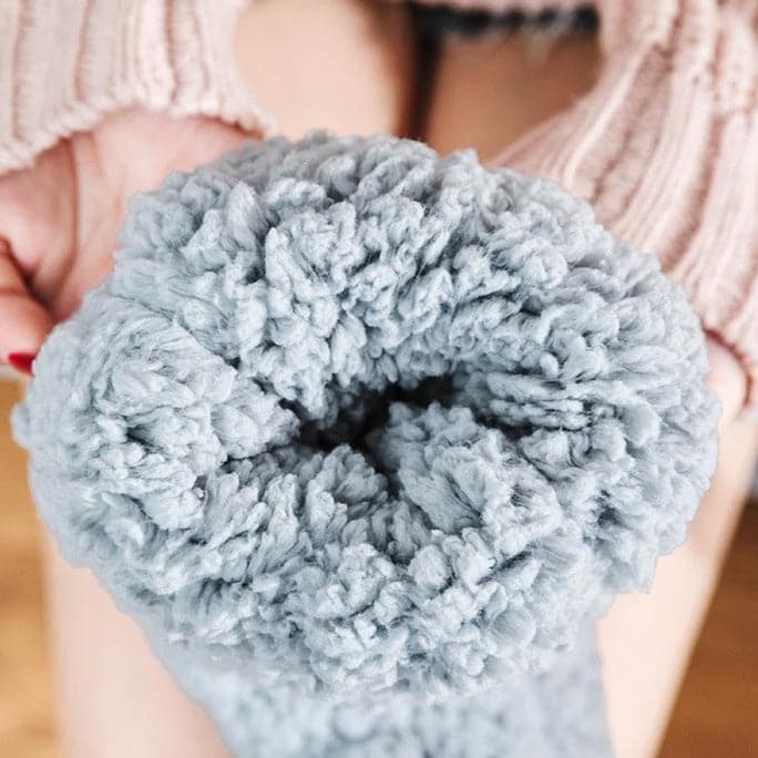Warm fluffy solid medium socks