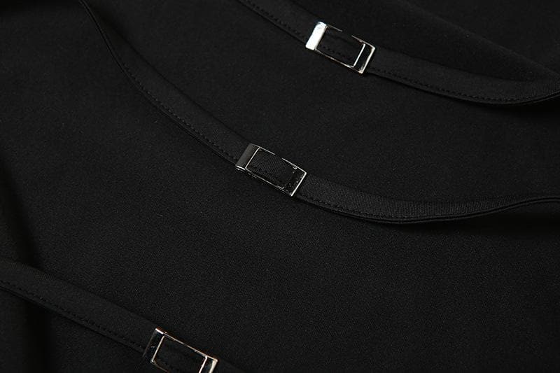 Halter backless slit solid sleeveless hollow out cut out maxi dress