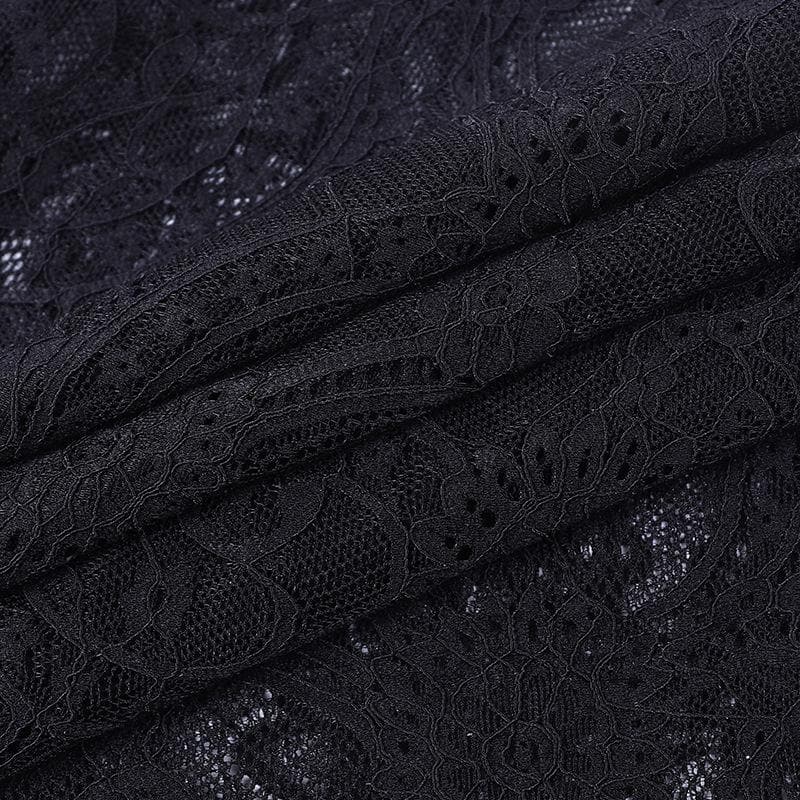 Flared sleeve lace slit v neck solid crop top-final-sale