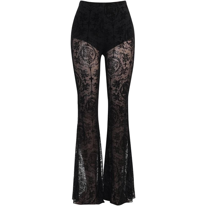 Lace solid high rise textured flared pant – Halibuy