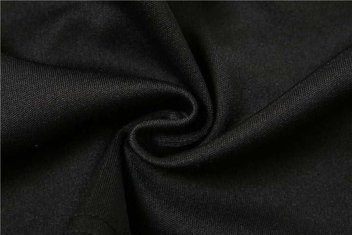 Hollow out halter solid gloves long sleeve crop top - Final Sale