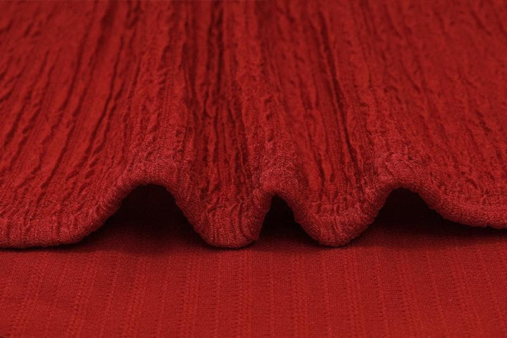 Long sleeve textured solid square neck crop top