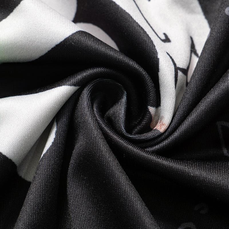 Abstract contrast long sleeve crewneck mini dress  | Festival Outfits Women