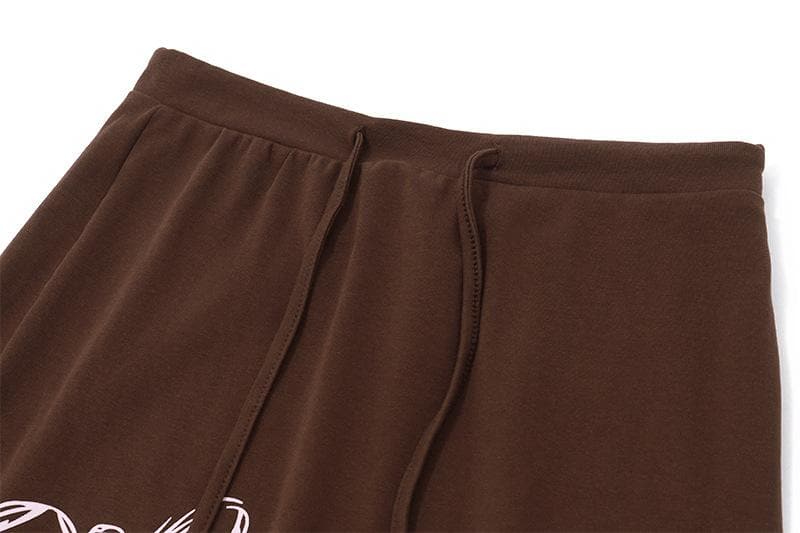 Drawstring ruched bowknot print contrast self tie midi skirt  | Festival Outfits Women