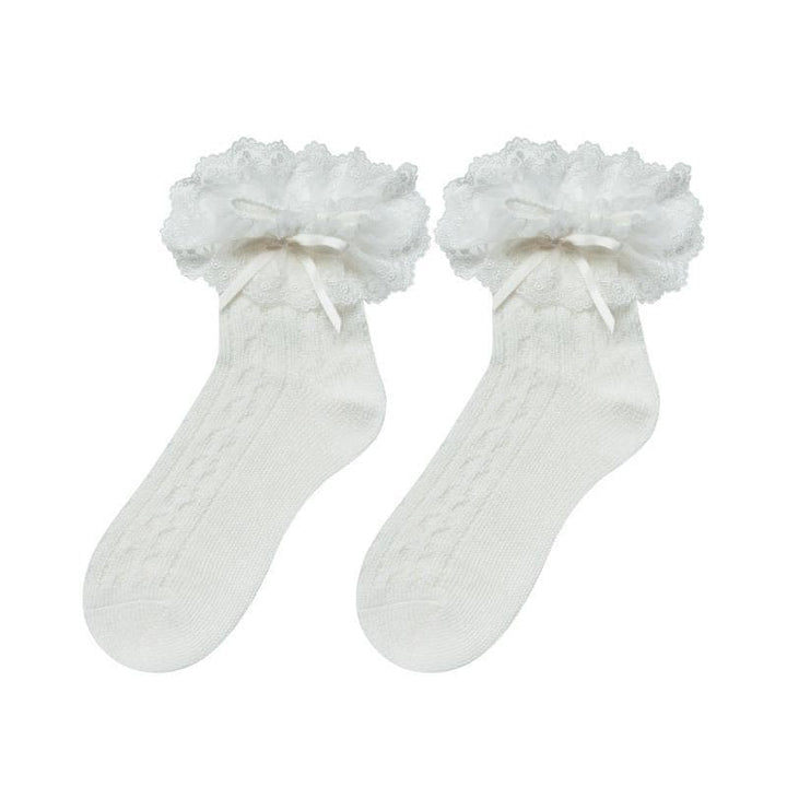 Lace bowknot hollow out short socks