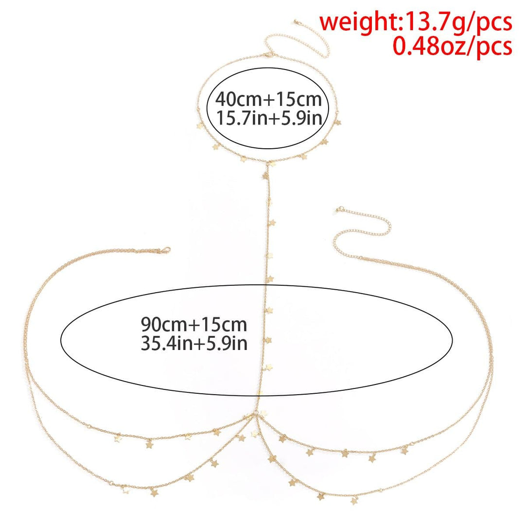 Star pendant layered body chain
