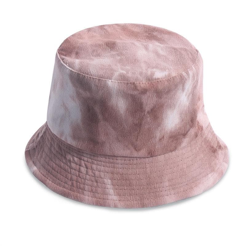 Tie dye print corduroy fisherman bucket hat