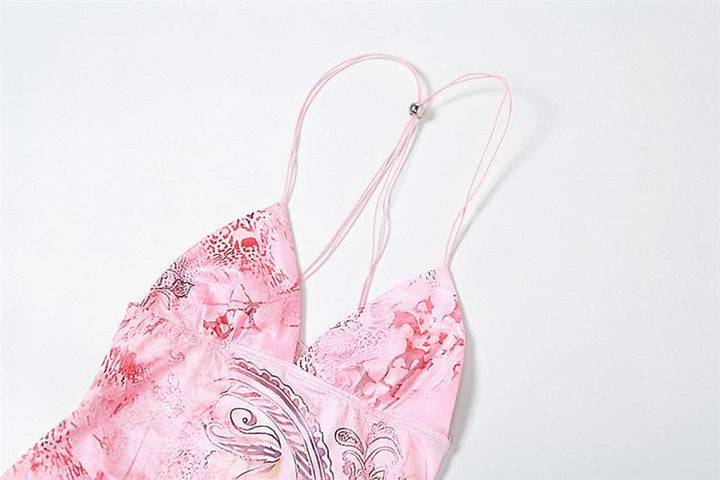 Butterfly applique backless v neck maxi dress