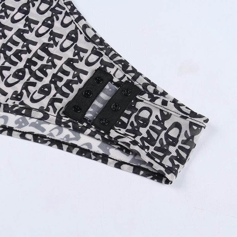 Rigunan hannu mai tsawon hannu zagaye da aka buga da bambanci mai laushi na safofin hannu na jiki