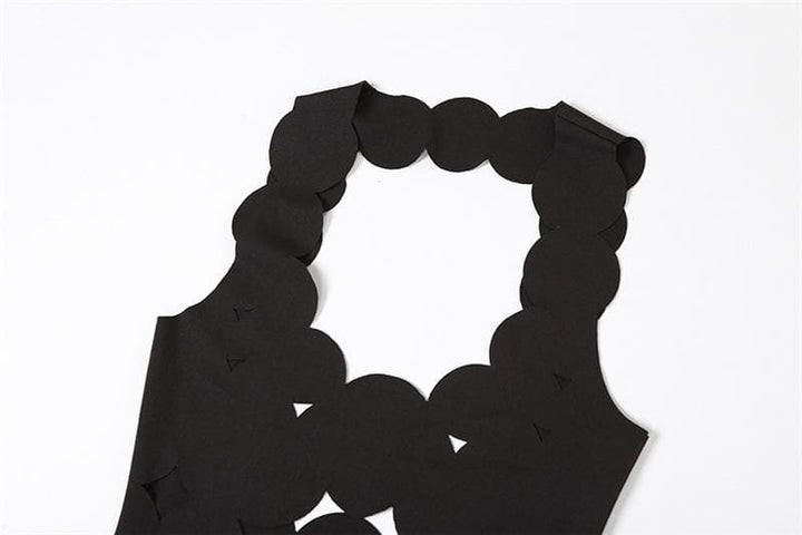 Hollow out backless sleeveless low cut solid cut out maxi dress