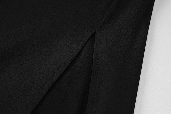 Feather solid slit backless gloves tube mini dress