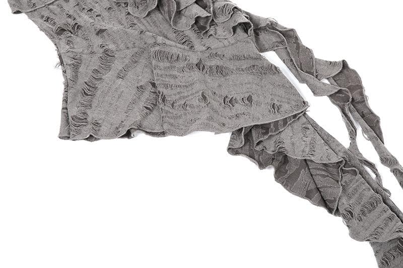 V neck ruffle irregular backless solid cami top  | Festival Outfits Women