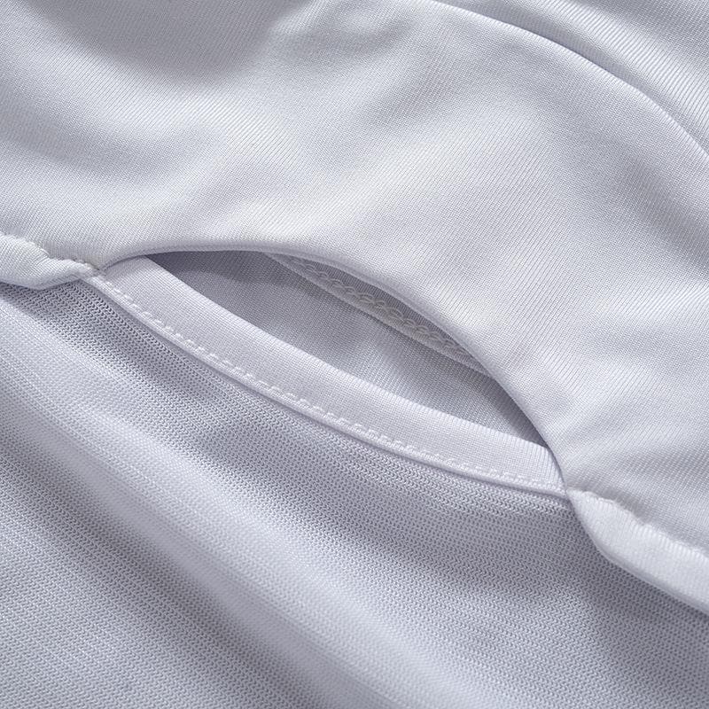 Solid irregular hollow out mesh backless cami cut out mini dress