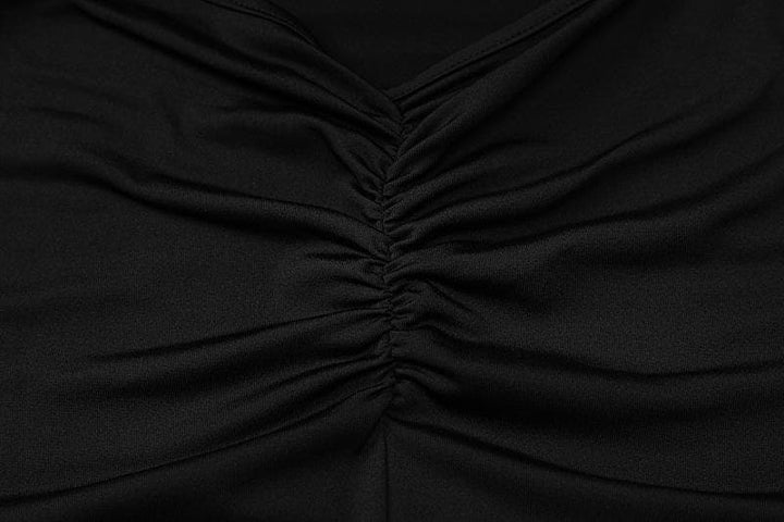 Cross back lace up square neck backless self tie slit maxi dress