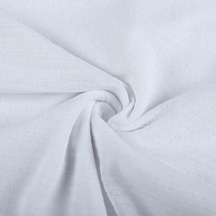 Button patchwork chiffon ruffle low cut mini dress - Final Sale