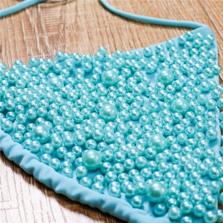 Kayan wanka na bikini mai laushi mara baya tare da sandar Pearl