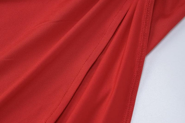 Cross front halter flower applique slit knotted maxi skirt set